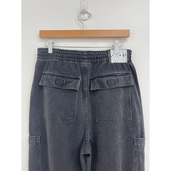 Snacks! By MOTHER The Munchie Ankle Barrel Slouchy Utility Jeans Black - Size 27 - Picture 7 of 12
